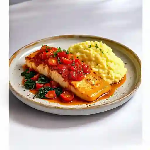 Salmon En Salsa De Tomates Asados