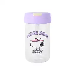 Vaso de Plástico Con Tapa Abatible Serie Snoopy 500 mL Miniso