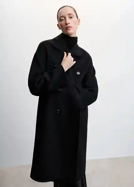 Abrigo Picarol Negro Talla S Mujer Mango