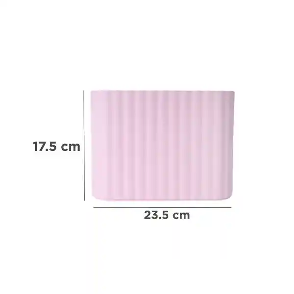 Organizador Plástico Con Asa Rosa Miniso