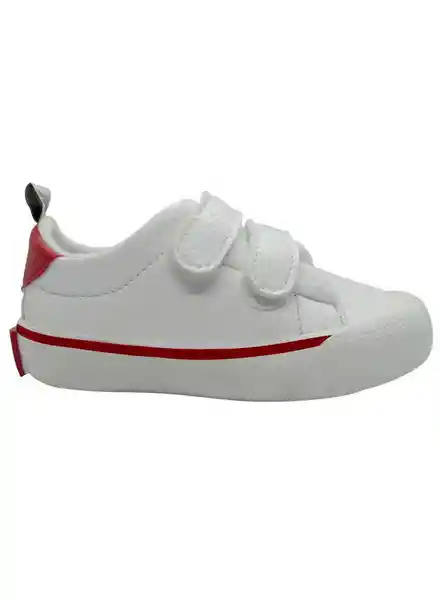 Zapatos Niño Bebé Blanco Línea Rojo Talla 22 People