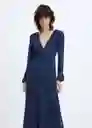 Vestido Mar Azul Talla L Mujer Mango