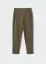 Pantalón Pique Khaki Talla 28 Mujer Mango