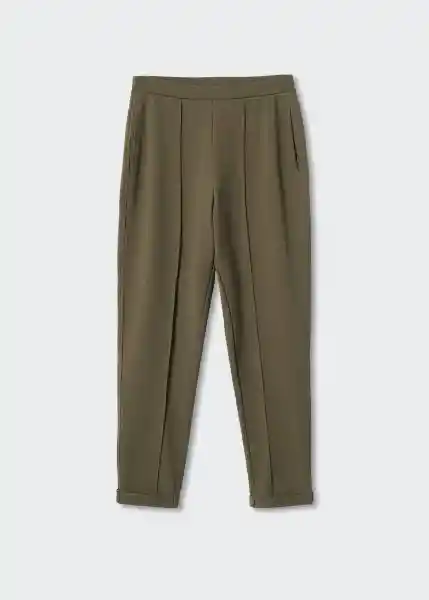 Pantalón Pique Khaki Talla 28 Mujer Mango