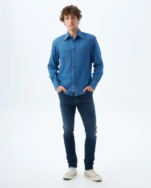 Camisa Hombre Azul Talla M 519f000 Americanino