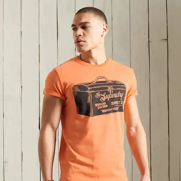 Superdry Camiseta Workwear Graphic Tee 220 Naranja Talla XL