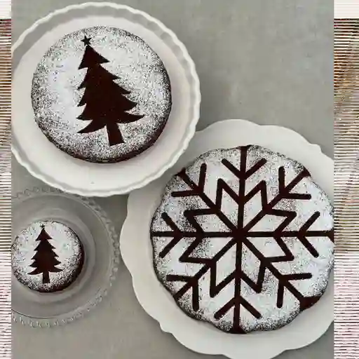 Brownie navidad azúcar pulverizada