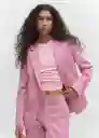 Blazer Americana Boreal Rosa Talla 46 Mujer Mango