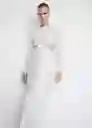 Vestido White-a Blanco Talla S Mujer Mango