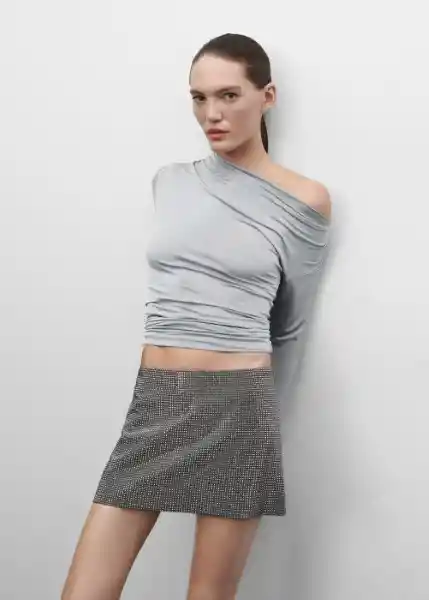 Falda Bahama Plata Talla L Mujer Mango