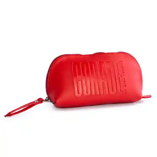 Cosmetiquera Coraje Tono Rojo Estuche