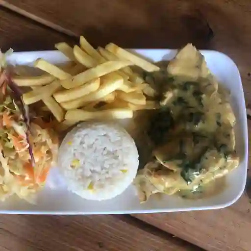 Pechuga en Crema de Queso con Espinaca