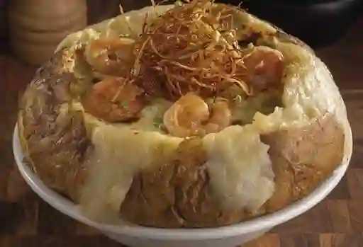 Papa Loca Camarón Al Ajillo