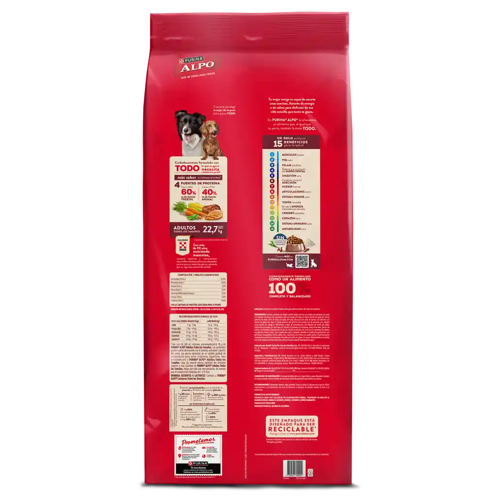 Comida para perros Alpo Adultos con carne,pollo,cereales y vegetales pague 17 kg y lleve 22,7kg