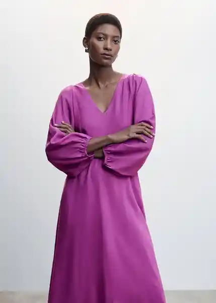 Vestido Laia-A Violeta Talla M Mujer Mango