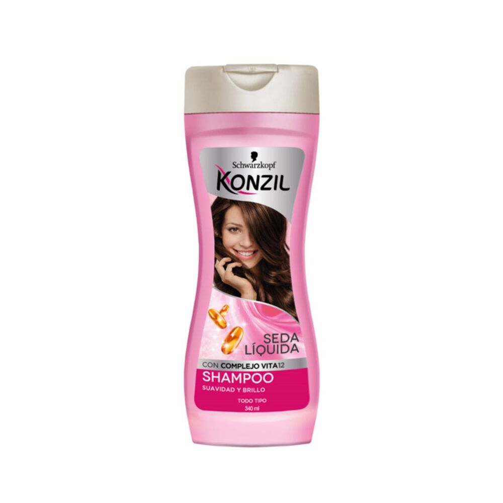 Shampoo Konzil Suavidad Y Brillo Seda Liquida 340Ml
