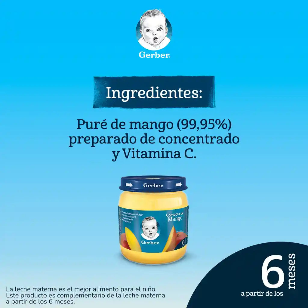 Compota GERBER de mango x 113g