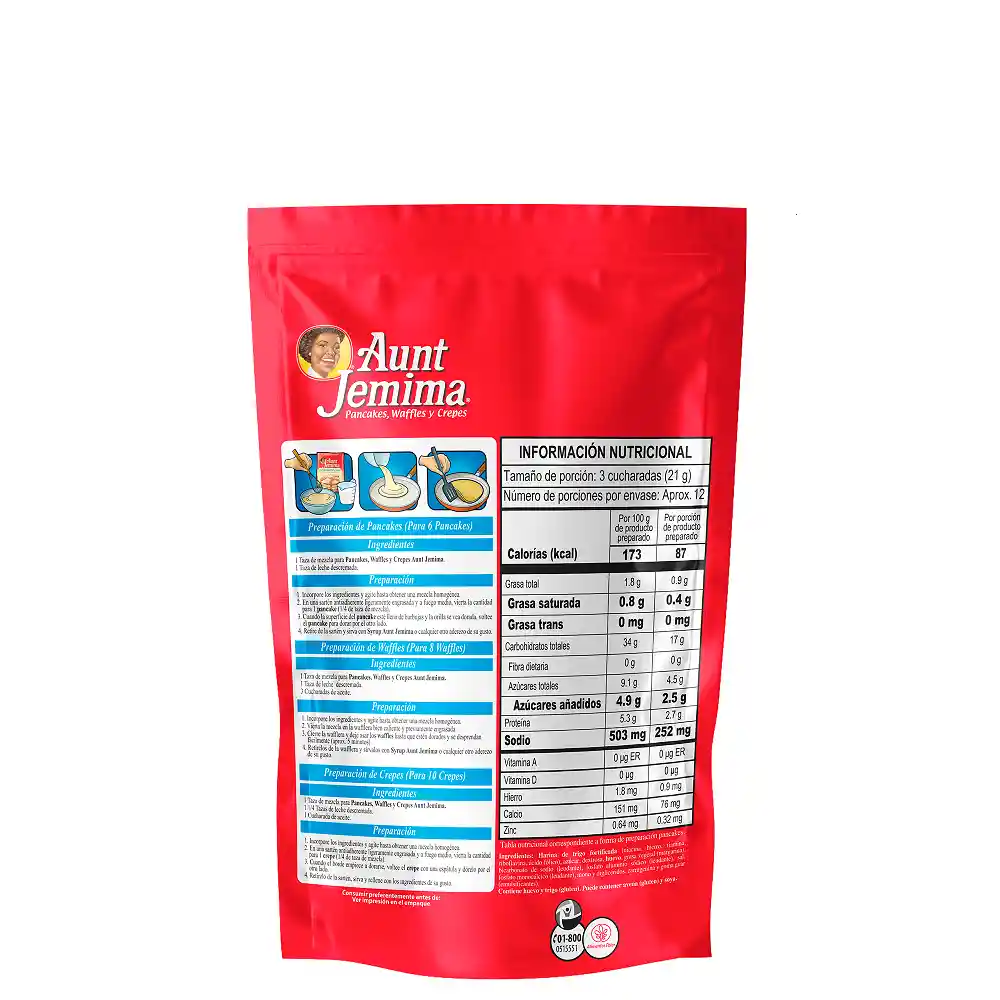 Pancake Aunt Jemima Solo leche 250g