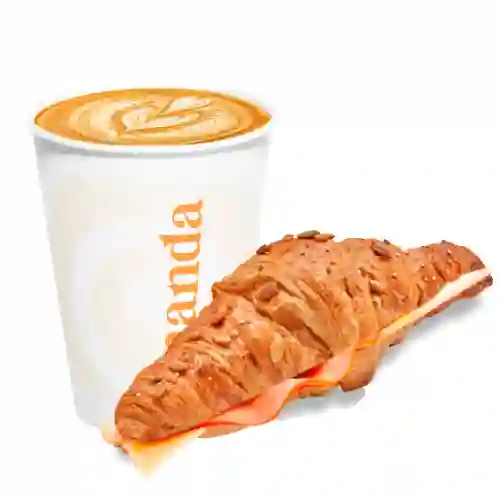 Sandwich Croissant Semillado + Bebida