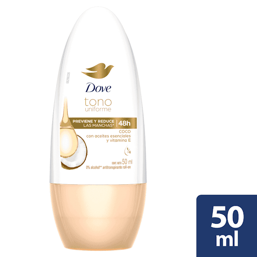 Dove Desodorante Antitranspirante Roll On Tono Uniforme Coco 50 ml