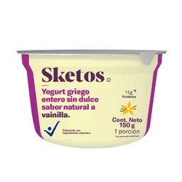 Sketos Yogurt Griego Entero Sabor Vainilla