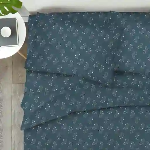 Juego Cama Doble 150 Hilos Miniprint Estampado