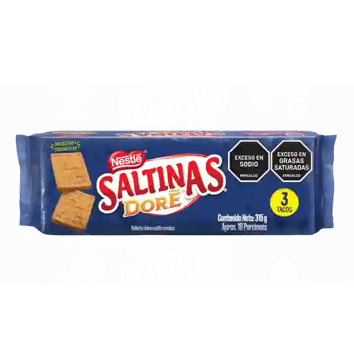Galletas dulces SALTINAS DORÉ tipo cracker 3 tacos x 315g