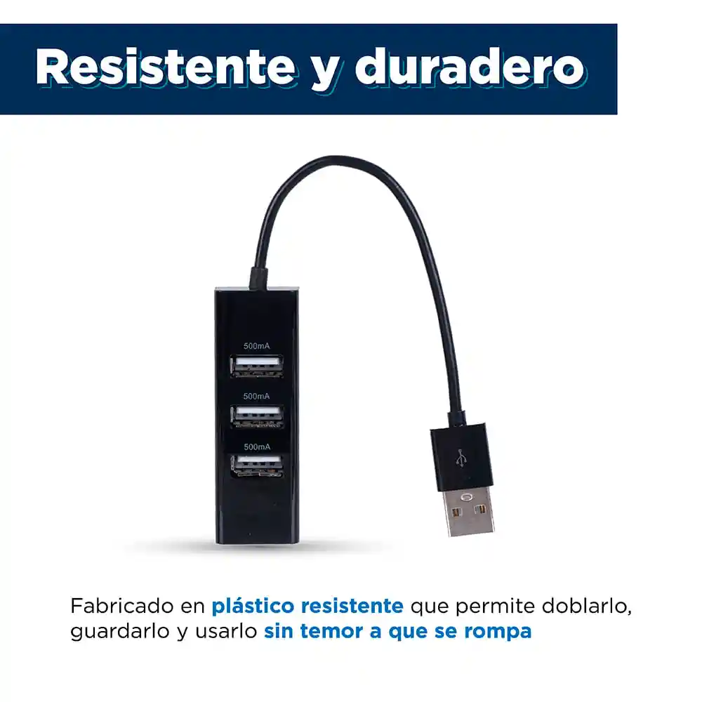 Puerto Usb de 4 Entradas Modelo Negro E-WC2-21213-B Miniso