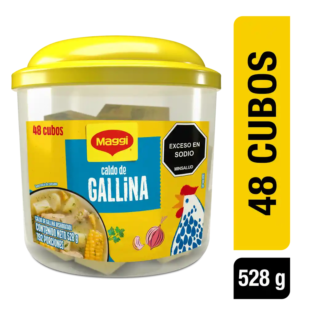 MAGGI Caldo de Gallina Tarro por 48 Cubos x 528g