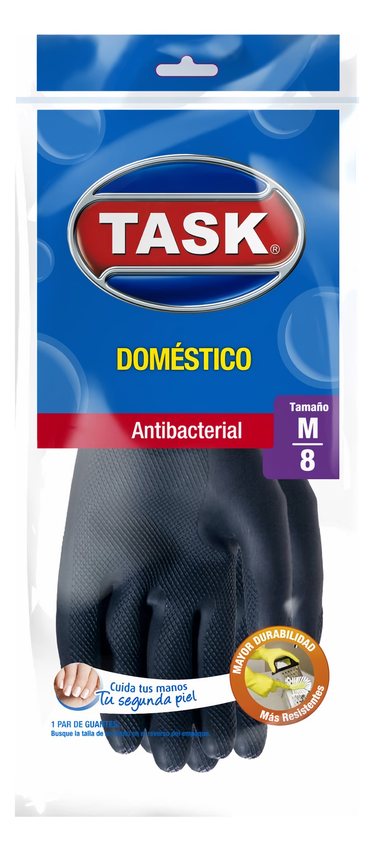 Task Guantes Domésticos Color Negro Talla M 2 und
