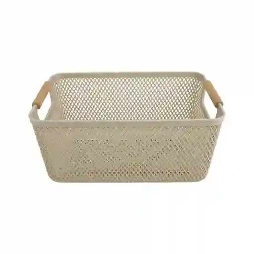 Canasto Plástico Con Asa Arena Krea