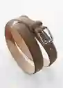 Cinturón Suede Piedra Talla 91 Hombre Mango