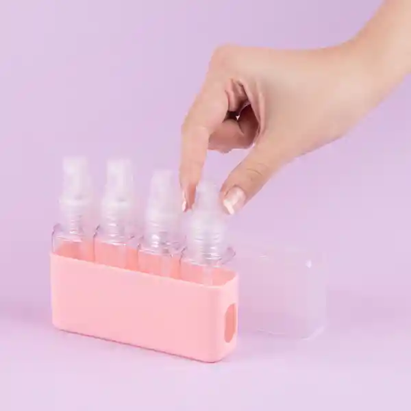 Set de Viaje Mini Portátil Serie Rosa Miniso