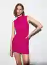 Vestido Lana Fucsia Talla 24 Mujer Mango