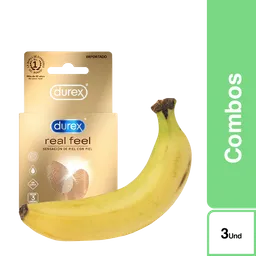 Combo Durex Real Feel + Bananos 2 Und