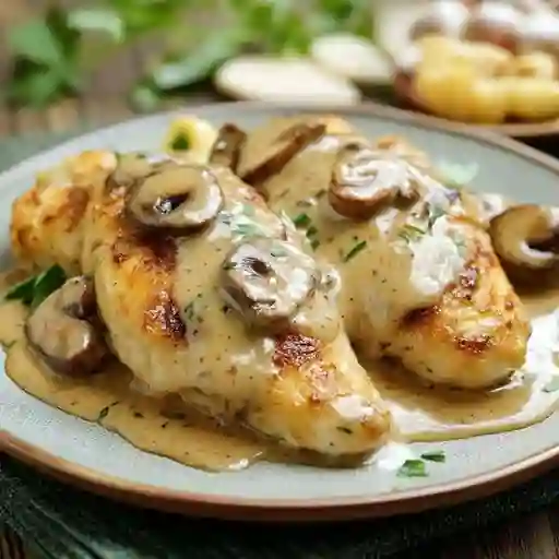 Pechuga con Champiñones