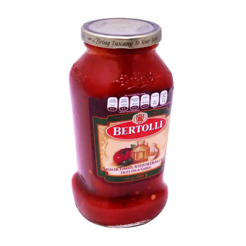 Bertolli Salsa Para Pasta Tomate Aceite De Oliva Y Ajo