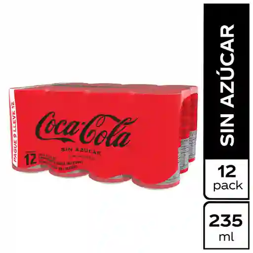 12 x Gaseosa Coca-Cola Sin Azúcar 235ml