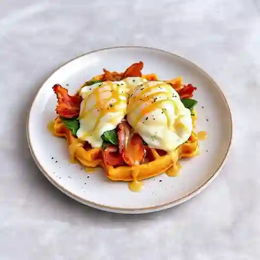 Waffles Rotos Con Bacon