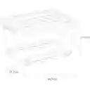 Caja Organizadora Rueda Transparente Color Piedra