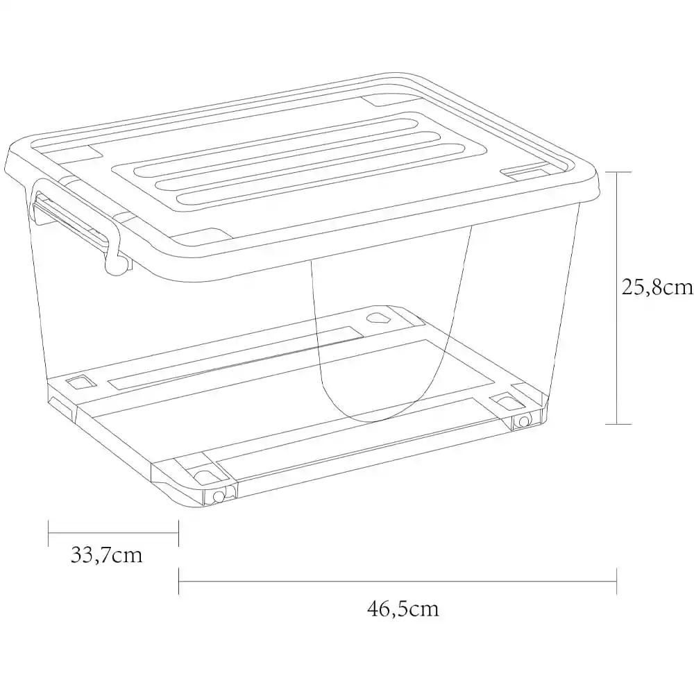 Caja Organizadora Rueda Transparente Color Piedra
