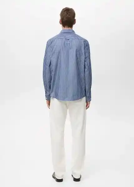 Camisa Pisa Navy Talla L Hombre Mango