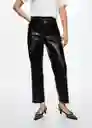 Pantalón Croco Negro Talla 44 Mujer Mango