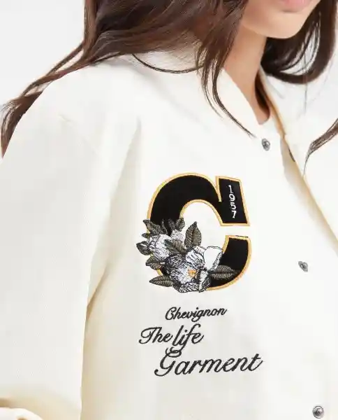 Chaqueta Bomber Embroidery Crudo Cannoli Claro XS Chevignon