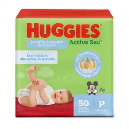 Pañal Huggies Active Sec Etapa 1/P Comodida y Absorción 50 Und