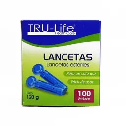 Lancetas Tru Life Estériles Caja X 100 Undades