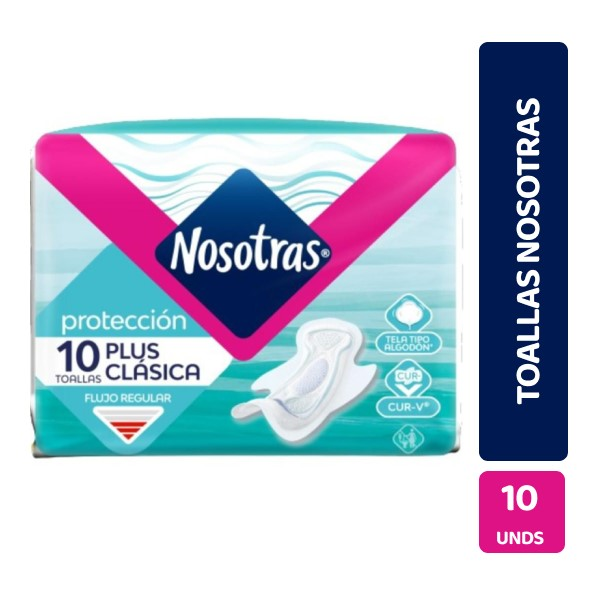 Nosotras Toalla Natural Plus Clásica 10 und
