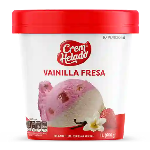 Crem Helado Helado de Leche Sabor a Vainilla y Fresa