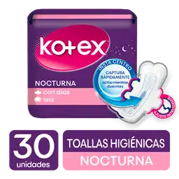 Kotex Toalla Higiénica Nocturna con Alas