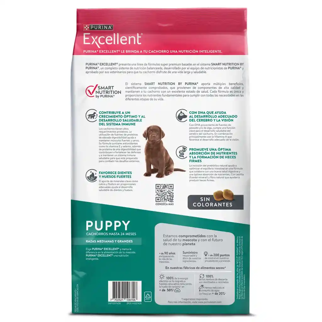 Comida para perros EXCELLENT PUPPY Razas Medianas y Grandes x 3 kg